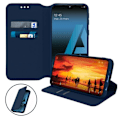 Miniatyrbillede 2 af 4: Housse til Samsung Galaxy A40 - AVIZAR - Folio Wallet Cover - Øko-læder - Natsort - Støttefunktion Midnattsblå