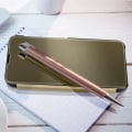 Miniatyrbillede 4 af 5: AVIZAR Clear View-etui til Xiaomi Redmi 12C - Gul hård skal - Mirror Flip Video Support Gul