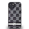 Pikkukuva 3 / 6: DKNY Musta iPhone 13 -kuori, jossa on elegantti ruutu- ja raidallokuvio. Svart