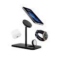 Pikkukuva 3 / 3: Qi2 Langaton Latauslaite - Twelve South - HiRise 3 Deluxe - MagSafe-yhteensopiva - 3-in-1 - Musta Svart