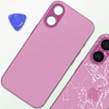 Pikkukuva 4 / 4: iPhone 16 Plus -vararunko vaaleanpunaisella takalasilla Rosa