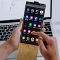 Miniatyrbillede 4 af 5: Etui til Galaxy S23 Ultra - AVIZAR - Vertical Flip - Sort lædereffekt - Fuld beskyttelse - Kortholder Svart