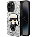Pikkukuva 1 / 5: Suojakuori iPhone 14 Pro Maxille - KARL LAGERFELD - Glitter Flakes - Paljetti - Korotetut reunat - Harmaa Grå