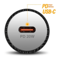Pikkukuva 4 / 5: USB C tupakansytyttimen autolaturi 20 W Power Delivery Compact LinQ White Vit