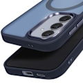 Miniatyrbillede 2 af 6: Coque MagSafe til Samsung Galaxy S24 og S25 Mat Frostet Bag Blå Nat Kant Blå