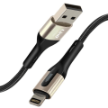 Miniatyrbillede 2 af 6: USB til Lightning-kabel - LINQ - 1,2 m - 3A hurtig opladning - Flettet nylon - Sort Svart