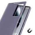 Miniatyrbild 6 av 6: Fönsteretui för Samsung Galaxy S24 Ultra med kortficklock Lavendel Lila
