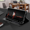 Miniatyrbillede 4 af 4: Housse Oppo Reno - AVIZAR - Folio etui - Eco-læder - Videostander - Kortholder sort Svart