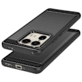 Miniatyrbillede 2 af 5: Etui til Motorola Edge 50 Ultra - AVIZAR - Carbon og børstet sort effekt - Blødt - Glat - Blandet Svart