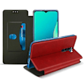 Miniatyrbild 2 av 4: Fodral - AVIZAR - Oppo A5 2020 / A9 2020 - Rött eko-läder - Videostöd - Kortfack Röd