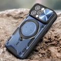 Miniatyrbild 3 av 5: Coque MagSafe - AVIZAR - iPhone 15 Pro Max - Inbyggd kam skydd - Blå - Bi-material Blå