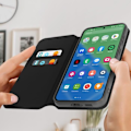 Miniatyrbillede 3 af 5: AVIZAR Taske til Samsung Galaxy S23 FE - Sort - Beskyttelse af hele kroppen - Videostøtte - Kortholder Svart