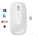 Pikkukuva 3 / 5: Langaton Bluetooth-hiiri ja Compact 2.4G USB Dongle Ladattava wiwu Valkoinen
