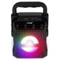Miniatyrbillede 1 af 5: LinQ Black Wireless Light Speaker - Kompakt og bærbart design Svart