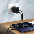 Miniatyrbillede 3 af 5: USB / USB-C Strømadapter 20W PD QC 3.0 med USB-C Kabel Akashi Sort