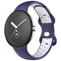Miniatyrbillede 1 af 6: Armbånd til Google Pixel Watch Soft Two-tone Silikone Blå/Hvid