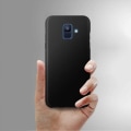 Miniatyrbillede 4 af 4: Beskyttelsesetui - AVIZAR - Galaxy A6 - Silikone - Polycarbonat - Ultra-tynd - Sort Svart