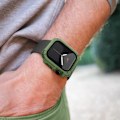 Miniatyrbillede 4 af 4: Fuld hærdet glasbeskyttelse til Apple Watch Series 6/5/4/SE 44 mm - AVIZAR - Khaki - Polycarbonat - Grøn Grön