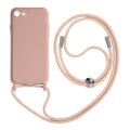 Miniatyrbillede 1 af 5: Halsbåndscover iPhone 7, 8, SE 2020 og 2022 Halvstiv Halssnor med halsrem Pink Rosa