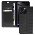 Miniatyrbillede 1 af 6: Folio Cover til iPhone 16 Pro - AVIZAR - Diamantkortholder Video Support - Sort Svart