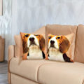 Pikkukuva 3 / 4: 2 kpl 40x40 cm Beagle-koira kuvio tyynynpäällisiä ruskea