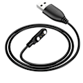 Miniatyrbillede 1 af 5: Magnetisk Kabel til SmartWatch Dobbelt Stik USB-Stik 60cm Hoko Sort Svart