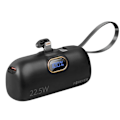 Miniatyrbillede 2 af 6: Ekstern bank 5000mAh Lightning-stik + integreret USB C-kabel Forever Sort Svart