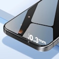 Miniatyrbillede 3 af 5: Hærdet glas - BLUESTAR - iPhone 16 - 9H hårdhed - Fuld beskyttelse - Tykkelse 0,3 mm Svart