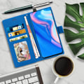 Miniatyrbild 3 av 4: Housse - AVIZAR - Huawei P Smart Z - Ekologiskt läder - Videostöd - Kortfack blå Blå