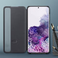 Miniatyrbillede 4 af 4: Etui - Samsung - Galaxy S20 - Gennemsigtig klap - Smart Clear View - Sort Svart