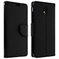 Miniatyrbillede 2 af 4: Cover - AVIZAR - Galaxy J3 2017 - Folio Wallet Case - Sort flipbeskyttelse - Håndledsrem inkluderet Svart