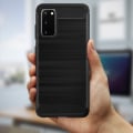 Miniatyrbillede 4 af 4: Coque - AVIZAR - Samsung Galaxy S20 - Silikonegel - Carbonefinish - Børstet metal effekt Svart
