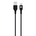 Pikkukuva 3 / 5: USB-A - USB-C - BigBen - 1.2m - FastCharge 15W - 3A - Nylon Kankainen Musta