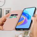 Pikkukuva 3 / 5: Oppo A76, A96 ja Realme 9i -kotelo - AVIZAR - Videotuki lompakkokotelo - vaaleanpunainen