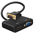 Pikkukuva 1 / 4: VGA-HDMI- ja VGA-naarassovitinvideosovitin