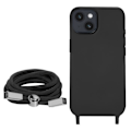 Miniatyrbillede 2 af 5: iPhone 14 Cord Case Halvstift med nakkestrop 80cm sort Svart