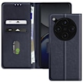Miniatyrbild 1 av 5: Fodral för Oppo Find X8 Pro Fällbart Plånbok och Videostöd Blå Natt Blå
