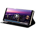 Miniatyrbillede 4 af 4: Etui Porte-monnaie en Cuir - AVIZAR - Galaxy Note 8 - Noir - Protection Intégrale - Fonction Support Svart