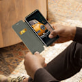 Miniatyrbillede 4 af 6: Smartphone Etui 5.4'' til 6'' Klap Med Kortlomme Skydemekanisme Guld Gul