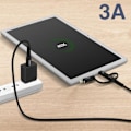 Miniatyrbillede 4 af 4: 3 i 1 USB-C kabel 3A intensitet Opladning og synkronisering Længde 1m Akashi Black