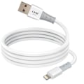 Pikkukuva 1 / 6: USB-Lightning-kaapeli - LINQ - 1,2 m - 3A pikalataus - iPhone- ja iPad-yhteensopiva - Vahvistetut liittimet Vit
