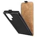 Miniatyrbillede 2 af 5: Etui til Galaxy S23 Ultra - AVIZAR - Vertical Flip - Sort lædereffekt - Fuld beskyttelse - Kortholder Svart