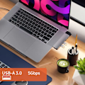 Miniatyrbillede 5 af 6: Hub USB C dual til MacBook HDMI 2 USB USB C Ethernet Micro-SD Satechi Grå