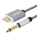 Miniatyrbillede 2 af 4: Lydkabel - LINQ - USB han til 6,35 mm jack han - Kvalitetslyd - Flettet nylon - 3m grå