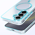 Miniatyrbild 2 av 6: Coque MagSafe för Samsung S24 Plus och S25 Plus Bakglas Färg Blå Blå