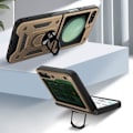 Miniatyrbillede 3 af 5: Etui - AVIZAR - Samsung Galaxy Z Flip 5 - Stødsikker Hybrid - Metalring - Guldstøtte Gul