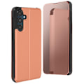 Miniatyrbild 1 av 6: Étui för Samsung Galaxy M55 Klapp Spegel Clear View Stöd Rosé Champagne Rosa