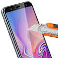 Miniatyrbillede 4 af 4: Beskyttelsesfilm - AVIZAR - Samsung Galaxy J6 Plus - Hærdet glas - Ultra-resistent beskyttelse - Sort Svart