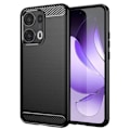 Miniatyrbillede 2 af 5: Coque til Oppo Reno 13 Pro Silikone Design Kulfiber Børstet Sort Svart