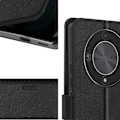 Miniatyrbild 4 av 5: Fodral till Honor Magic 6 Lite - MAYAXESS - Funktion för plånboksställ och handledsrem - Svart Svart